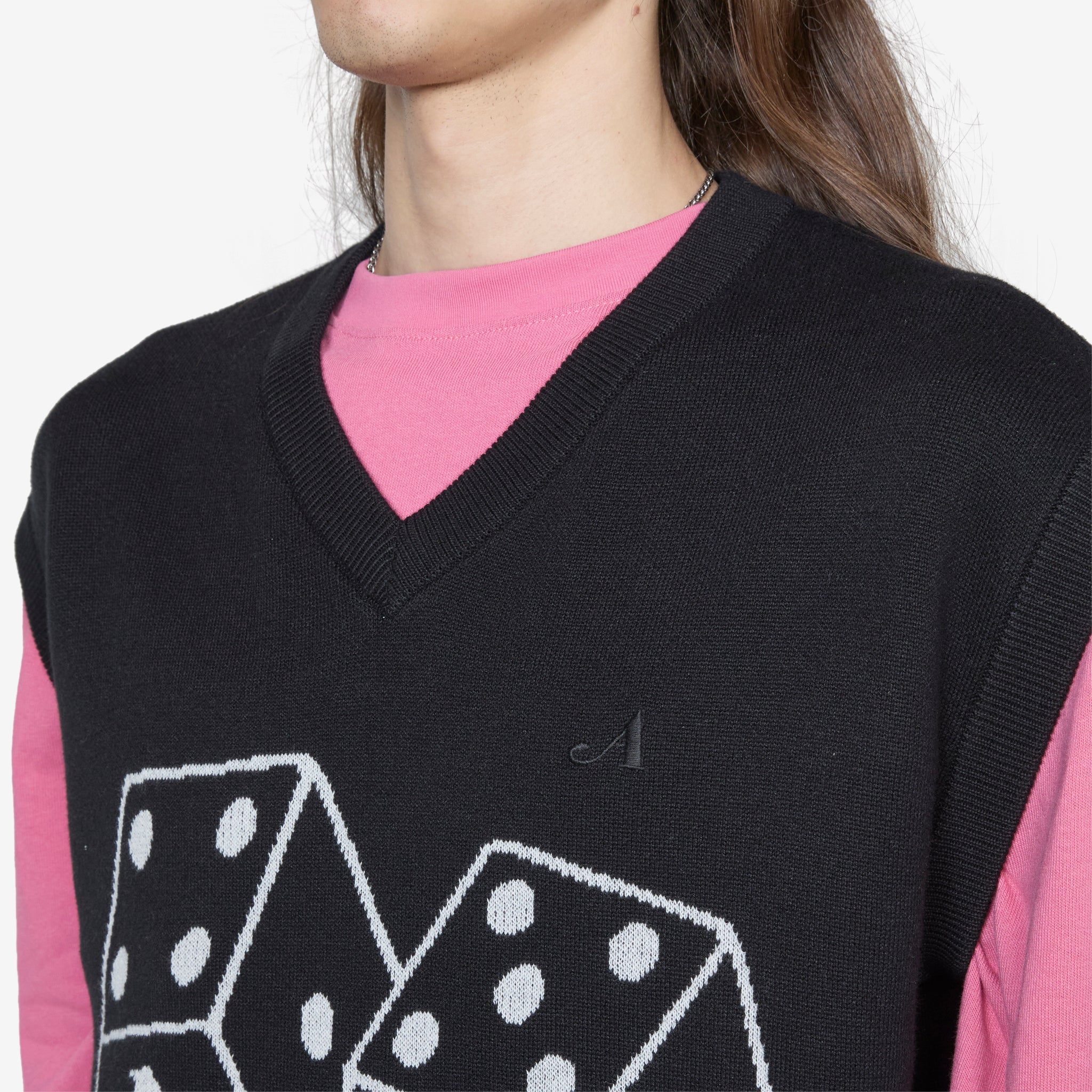 Black Dice Vest for Men & Women - Stylish Unisex Gaming Vest for Cosplay, LARP, and Tabletop Role-Playing Games (RPG)