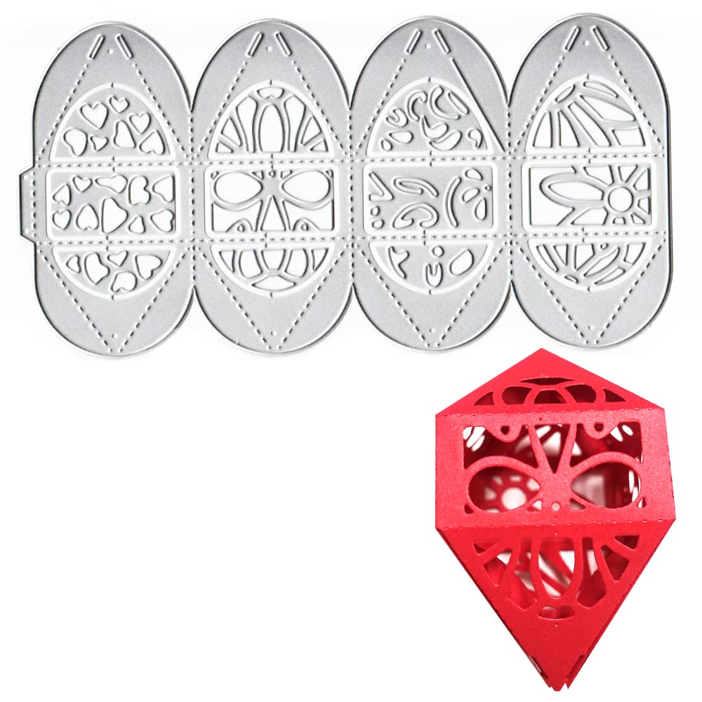 3D Box Dies for Card Making - Hollow Hearts Gift Box Cutting Die for Scrapbooking, Paper Crafting, DIY Album Decor | Perfect for Valentine's Day Gifts, Wedding Favors, and Handmade Card Projects