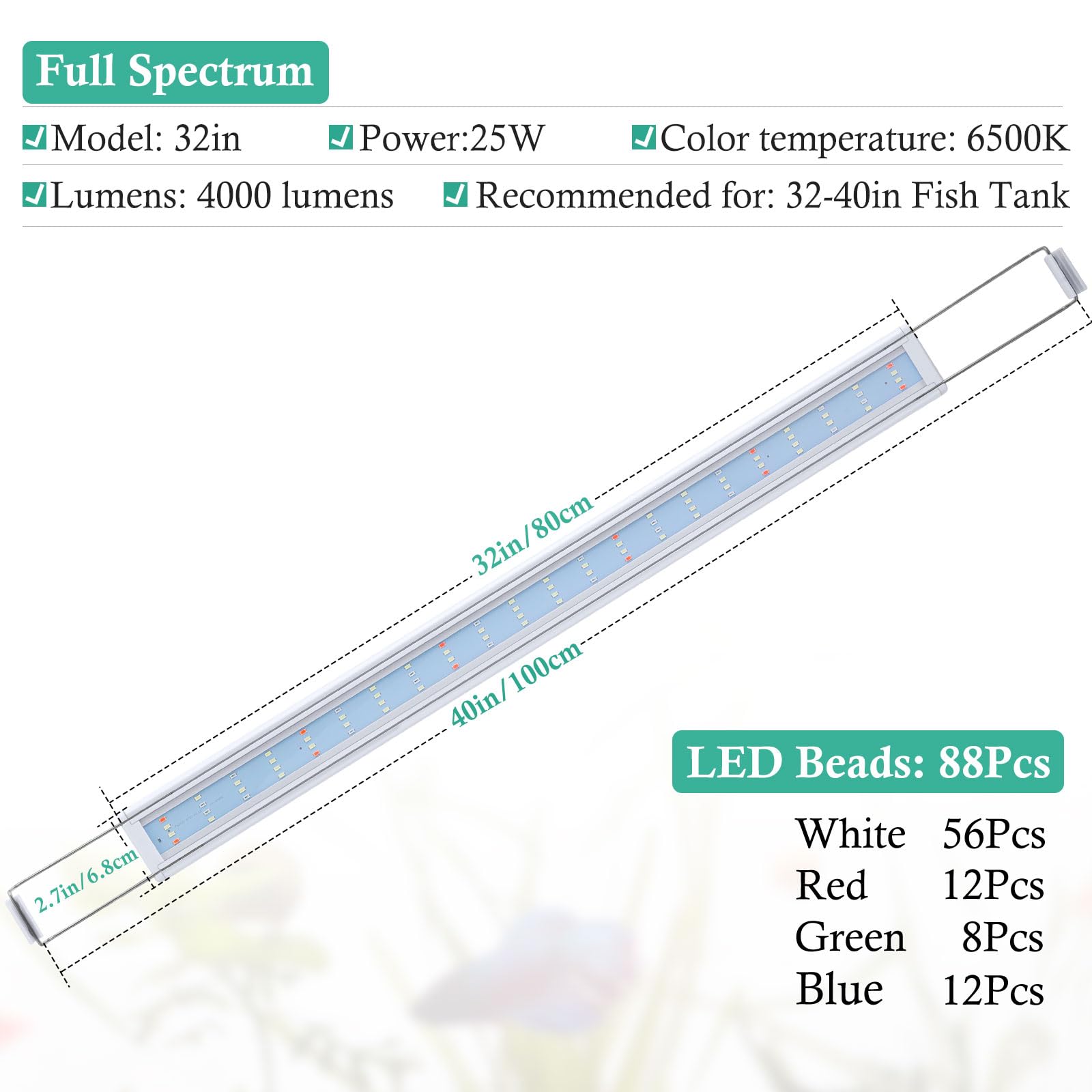 HITOP LED Aquarium Light 32-40