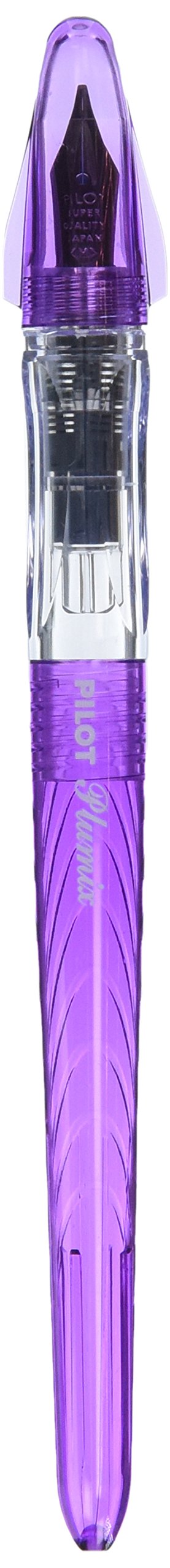 Pilot Plumix Refillable Fountain Pens Set - 12 Purple Barrel Pens with Medium Nib & 12 Blue Ink Cartridges (90041) | Ideal for Calligraphy, Journaling, Office Work & School Writing