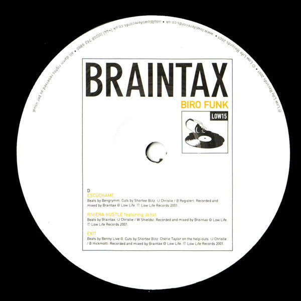 Braintax Biro Funk 2x12 Vinyl LP - Limited Edition Hip Hop Record by Low Life Records | Perfect for DJs, Collectors & Music Enthusiasts
