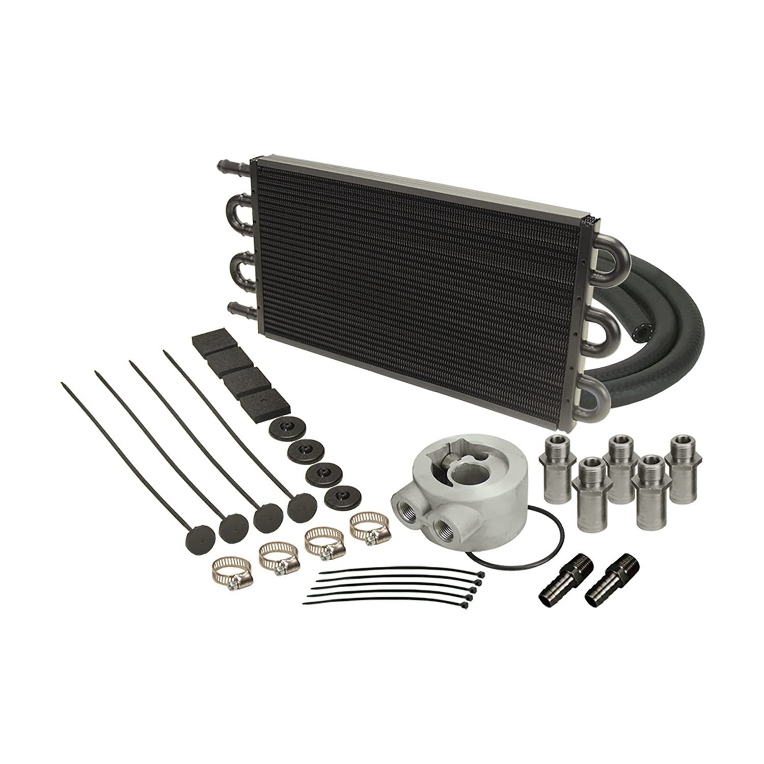 Derale 15502 High Performance Engine Oil Cooler Kit - Black | Universal Fit for Cars & Trucks | Improves Engine Cooling & Longevity | Perfect for Racing, Towing & High-Temperature Driving