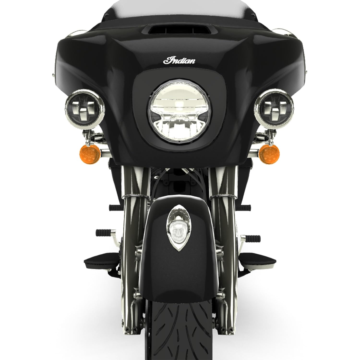 Indian Motorcycle Pathfinder S LED Driving Lights - Pair for Challenger, Chief, Chieftain, Pursuit Dark Horse & Roadmaster Limited Models (Gloss Black, 3.5-Inch) - Enhanced Night Visibility & Style for Cruiser Riders