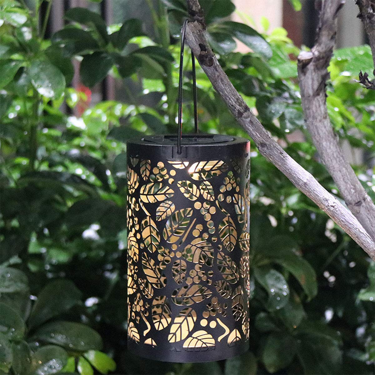 Solar Powered Hanging Lantern Outdoor - Waterproof Metal Garden Lights for Yard, Sidewalk, Walkway & Terrace - Vintage Solar Lantern Decoration (Branches Style) - Perfect for Patio, Backyard, Garden Parties & Evening Ambiance