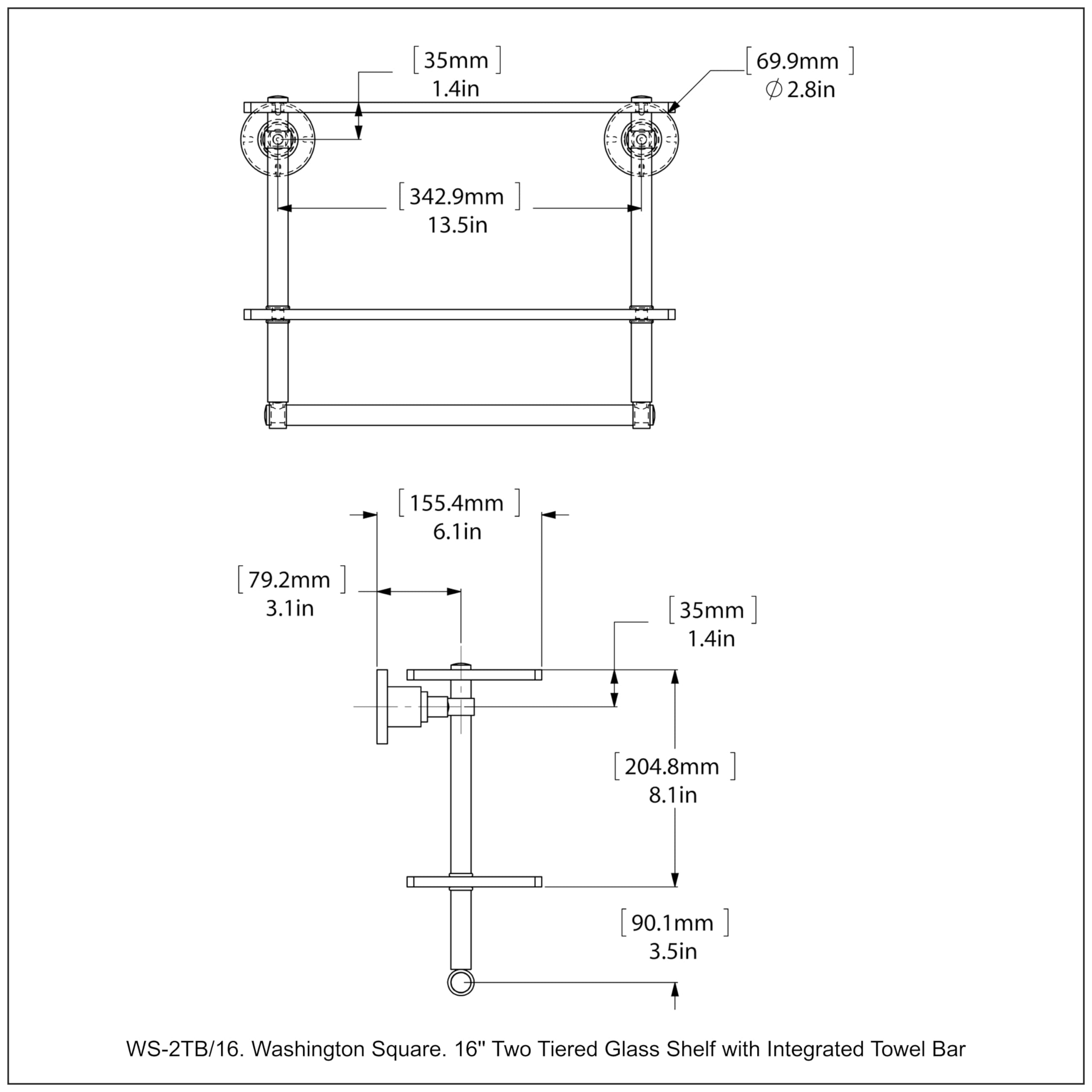 Allied Brass WS-2TB/16-BKM 16