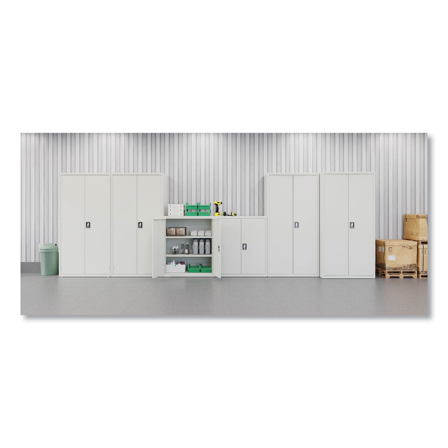 Alera® 3-Shelf Light Gray Storage Cabinet - 36