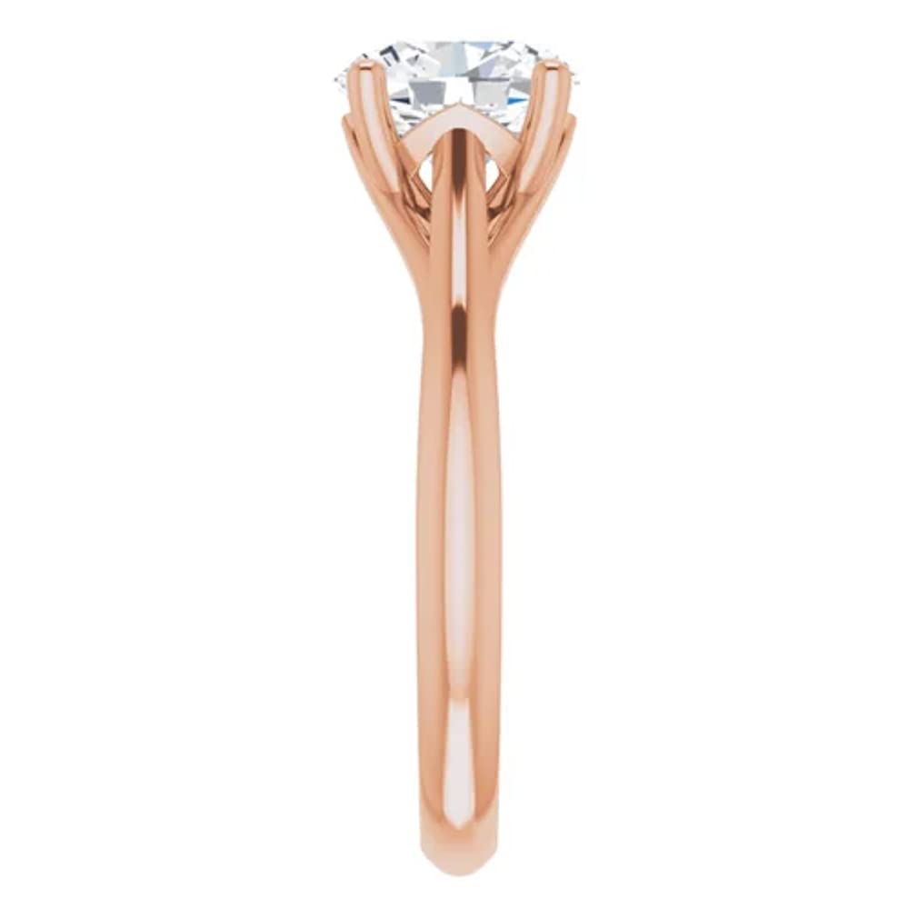 10K Solid Rose Gold Handmade Oval Cut Moissanite Engagement Ring - 1 CT Solitaire Wedding Band for Women, Bridal Proposal Ring - Perfect for Anniversaries, Valentine's Day & Special Occasions