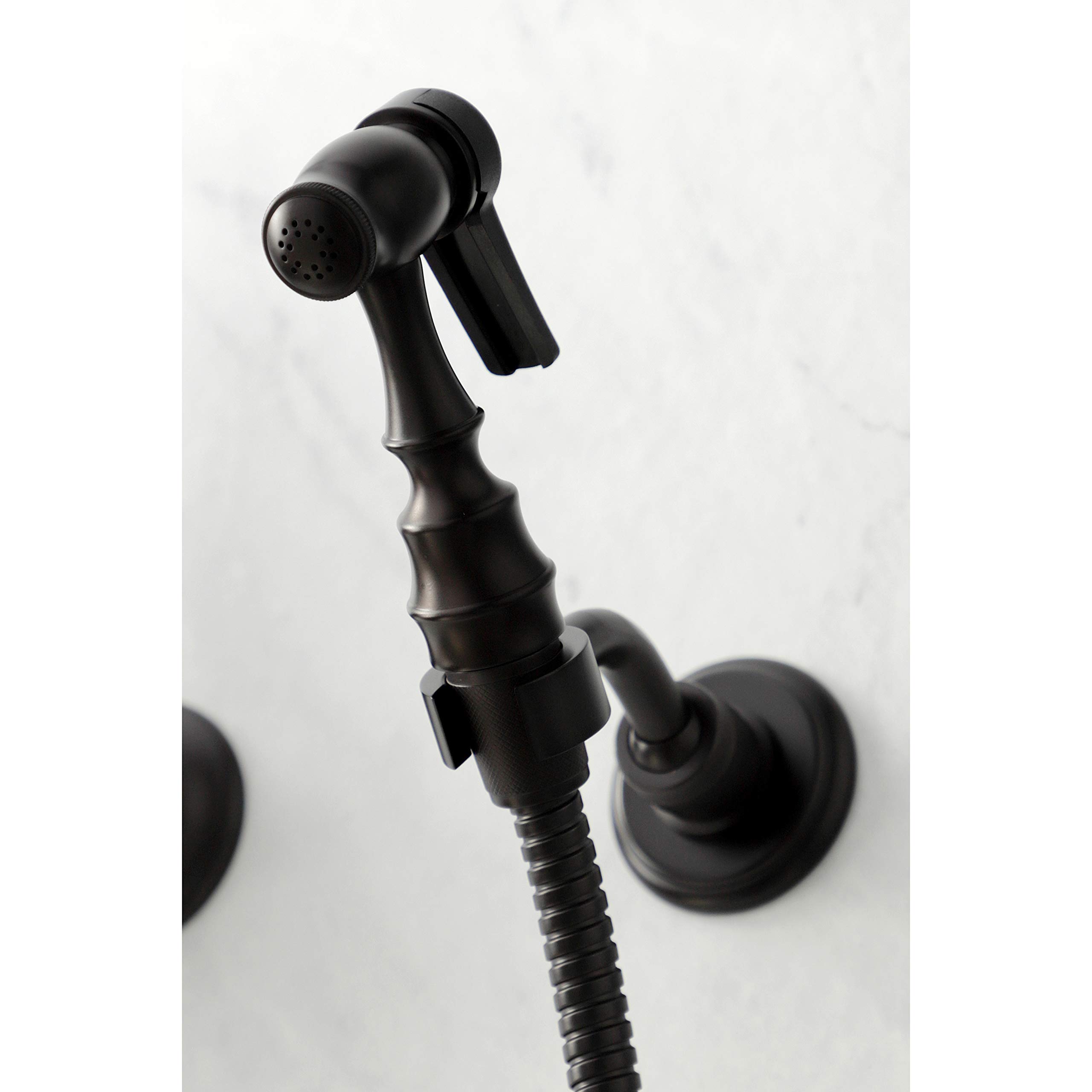Kingston Brass KS1265PKLBS Duchess Bridge Kitchen Faucet in Oil Rubbed Bronze - Perfect for Farmhouse, Traditional & Vintage Style Kitchens
