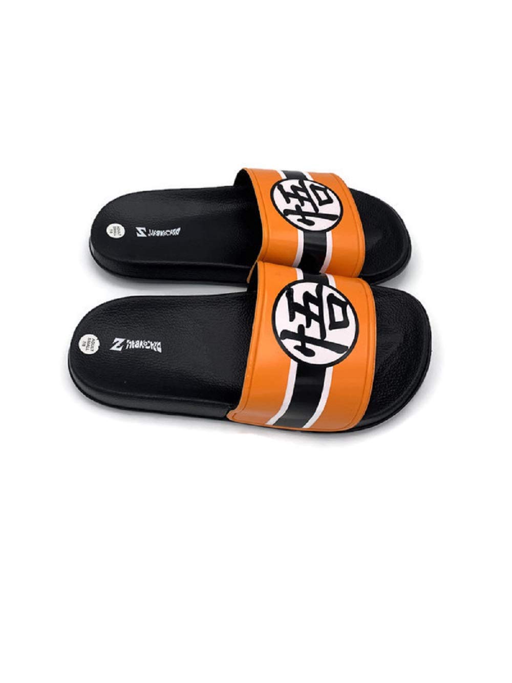 Dragon Ball Z Men's Orange Slippers Size 7/8 - Anime Themed House Shoes for Fans, Comfortable Indoor/Outdoor Slides for Cosplay & Lounge Wear