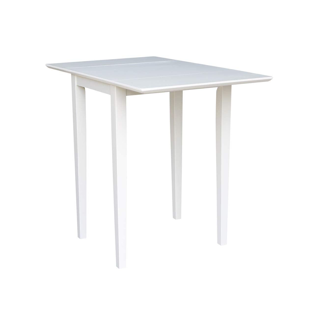 IC International Concepts Solid Wood Small Drop Leaf Dining Table - Real Parawood, Sturdy & Durable - Perfect for Small Spaces, Apartments, Breakfast Nooks & Cozy Dining Areas