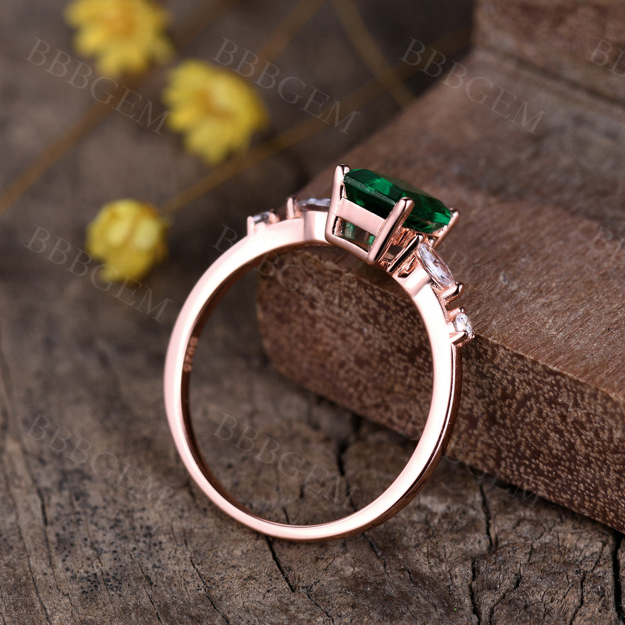 1CT Emerald Cut Lab-Created Moissanite Ring in Rose Gold – Perfect for Engagement, Wedding, Anniversary & Everyday Elegance