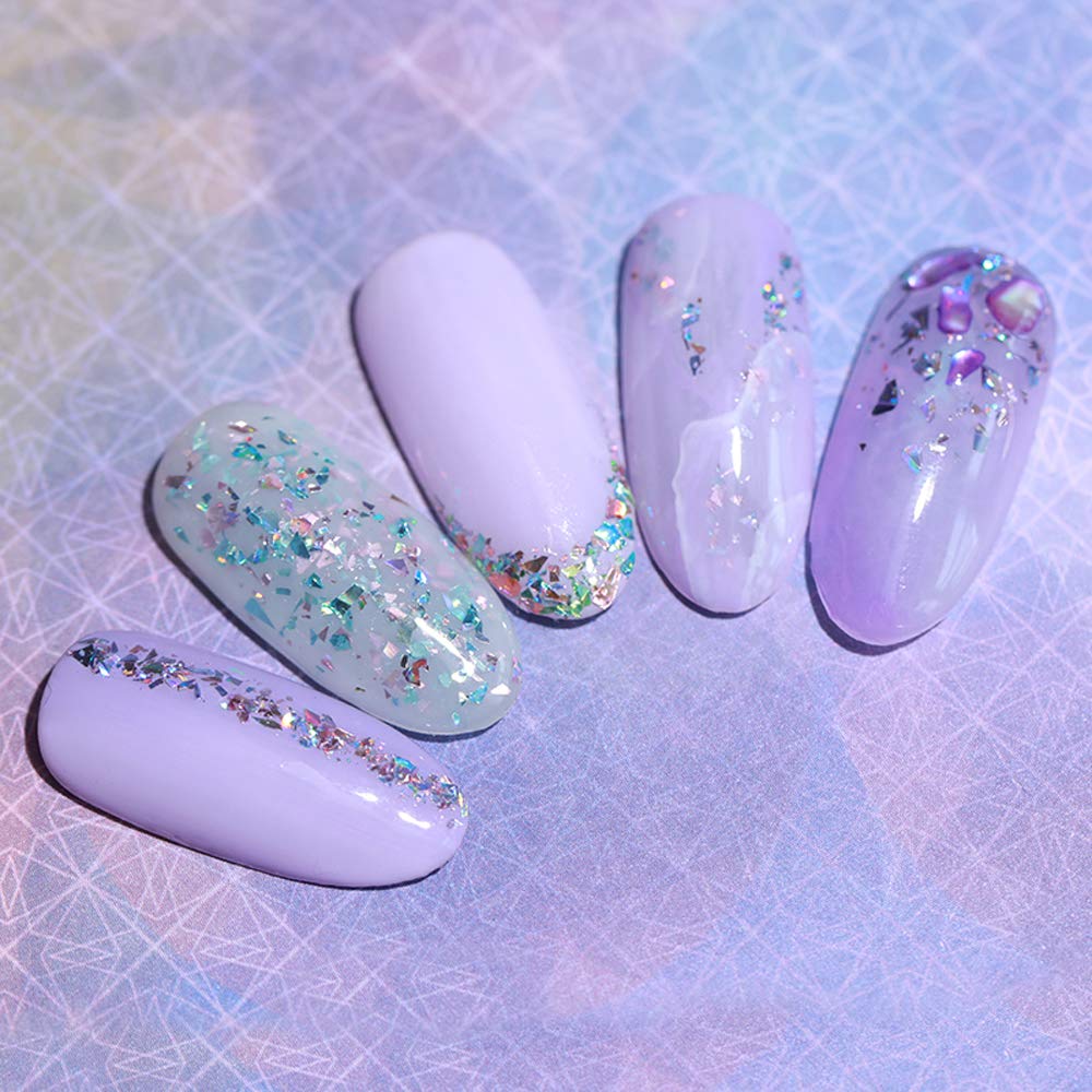 1 Box Purple Rose Laser Nail Glitter Flakes - Shiny 3D Nail Sequins & Glitter Powder for DIY Nail Art (1G) | Perfect for Nail Salon, Home Manicure, Party Nail Designs & Gift Ideas