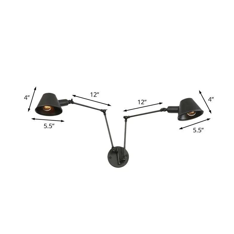 Multi-Arm Adjustable Industrial Wall Lights - Dimmable LED Workshop Lighting for Garage, Warehouse & Factory - Perfect for Task Lighting & Workspaces