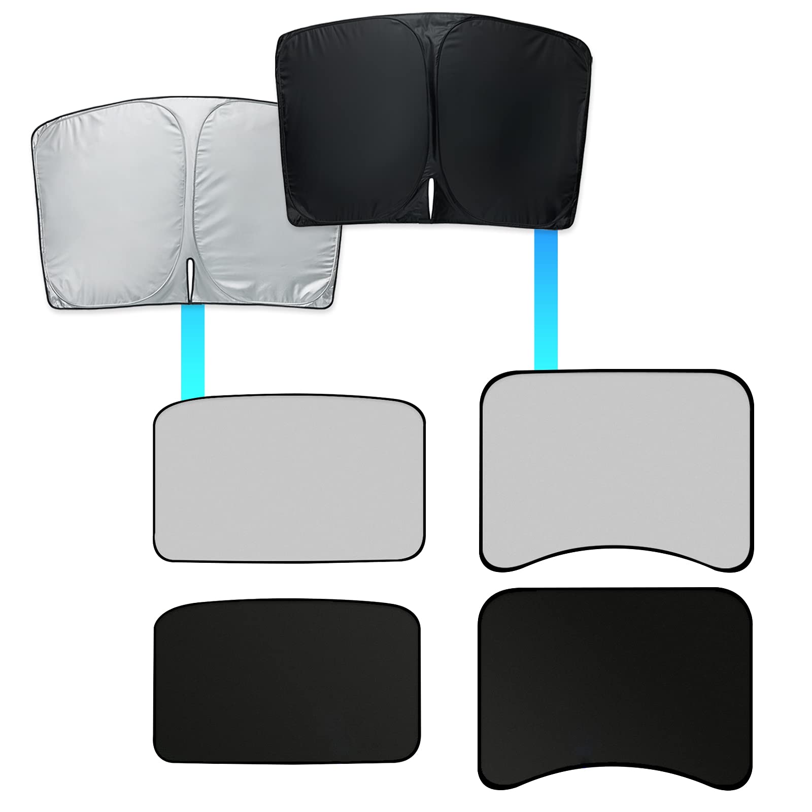 Premium Tesla Model 3 Sunshade for 2016-2020 Models - UV Protection & Heat Reduction Car Window Shade - Perfect for Summer Driving & Parking