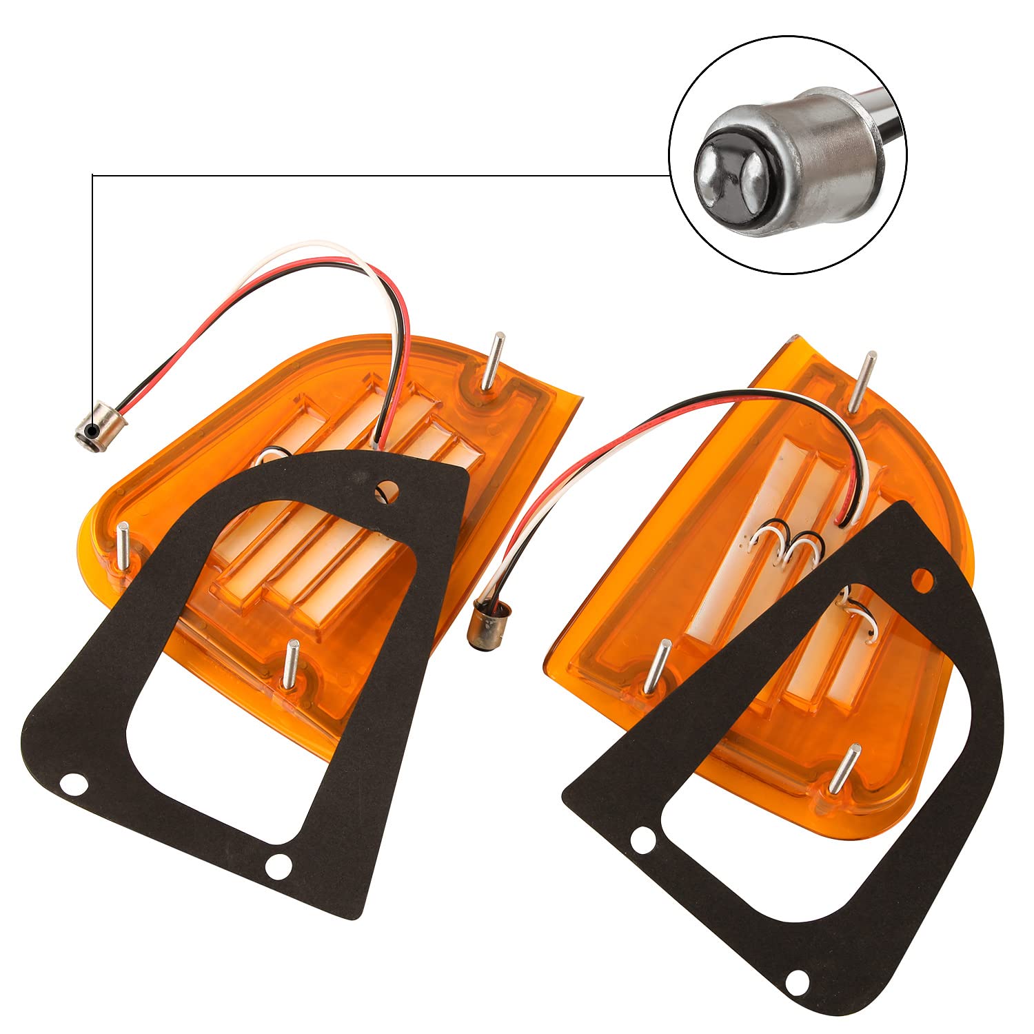 Amber LED Front Turn Signal Lights for Kenworth T600 T660 K300 T300 T330 - Pair with 1157 Plug (LH & RH) - Durable Replacement for Parking Corner Lights - Perfect for Truck Upgrades & Nighttime Safety