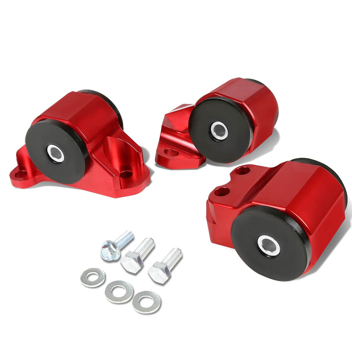 Honda/Acura B & D-Series MT Hydro Transmission Motor Engine Mount Kit (Red) - Compatible with EH EJ EG DB DC Models - Performance Upgrade for Racing & Street Use