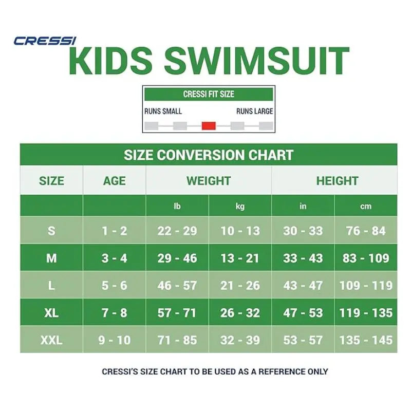 Cressi Kids Wetsuit for Swimming Ages 2-8 Years | Warm & Comfortable Swimwear for Toddlers & Children | Perfect for Pool, Beach & Water Sports Activities