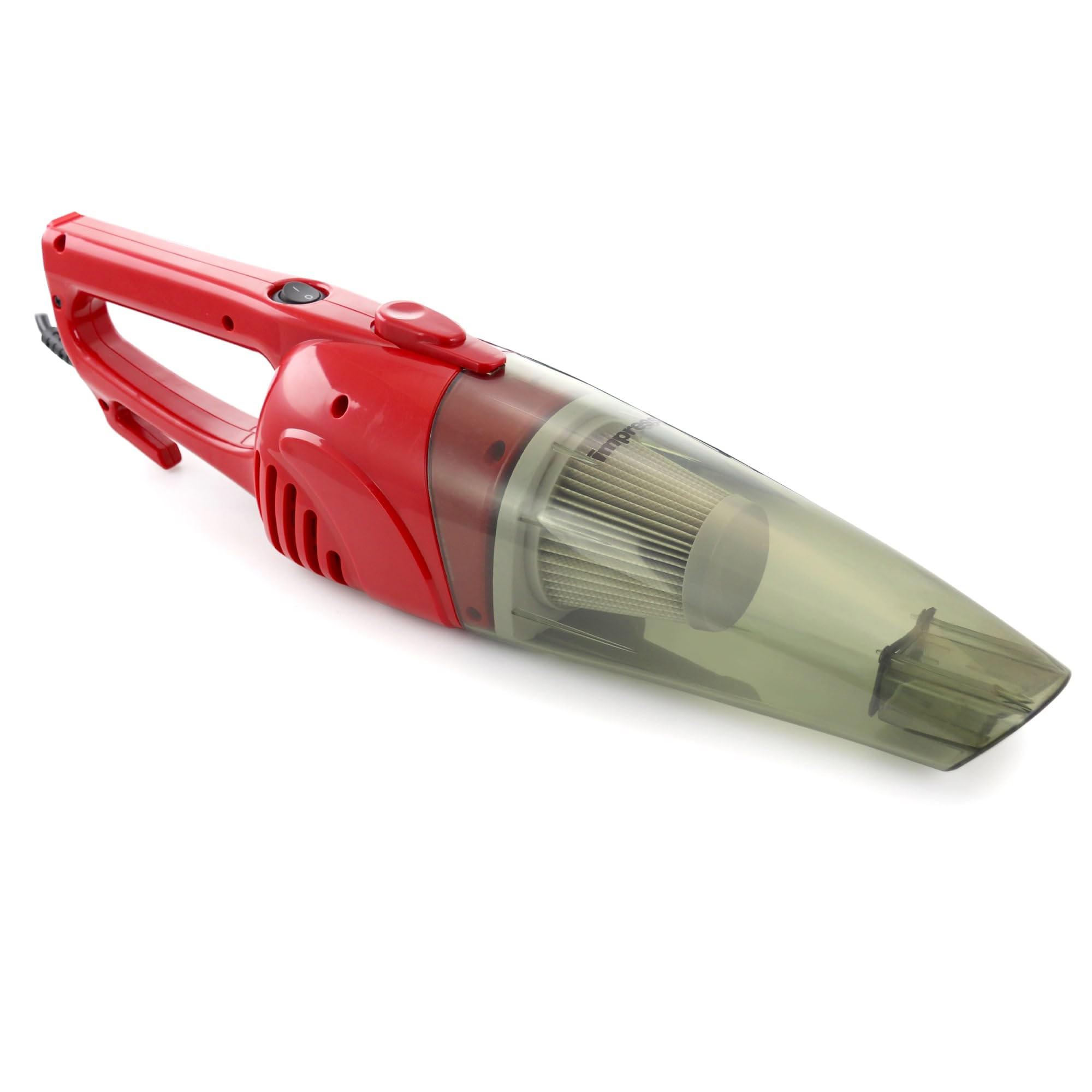 Impress IM-1007R Cordless Handheld Vacuum Cleaner - Powerful Portable Car Vacuum for Pet Hair, Dust & Crumbs - Compact & Lightweight for Home, Car, Office & Travel - Red (One Size)
