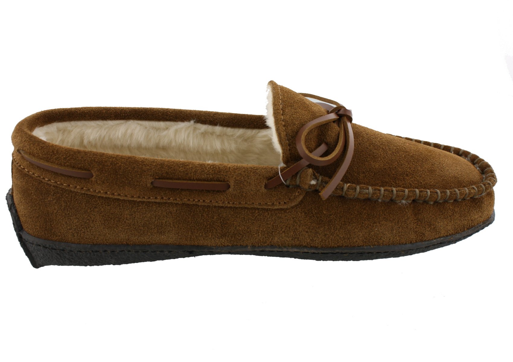 Clarks Men's Augusta Indoor Outdoor Faux Fur Slippers - Comfortable House Shoes for Men, Brown Cow Suede, Size 11 M US - Perfect for Lounging at Home, Running Errands & Winter Warmth