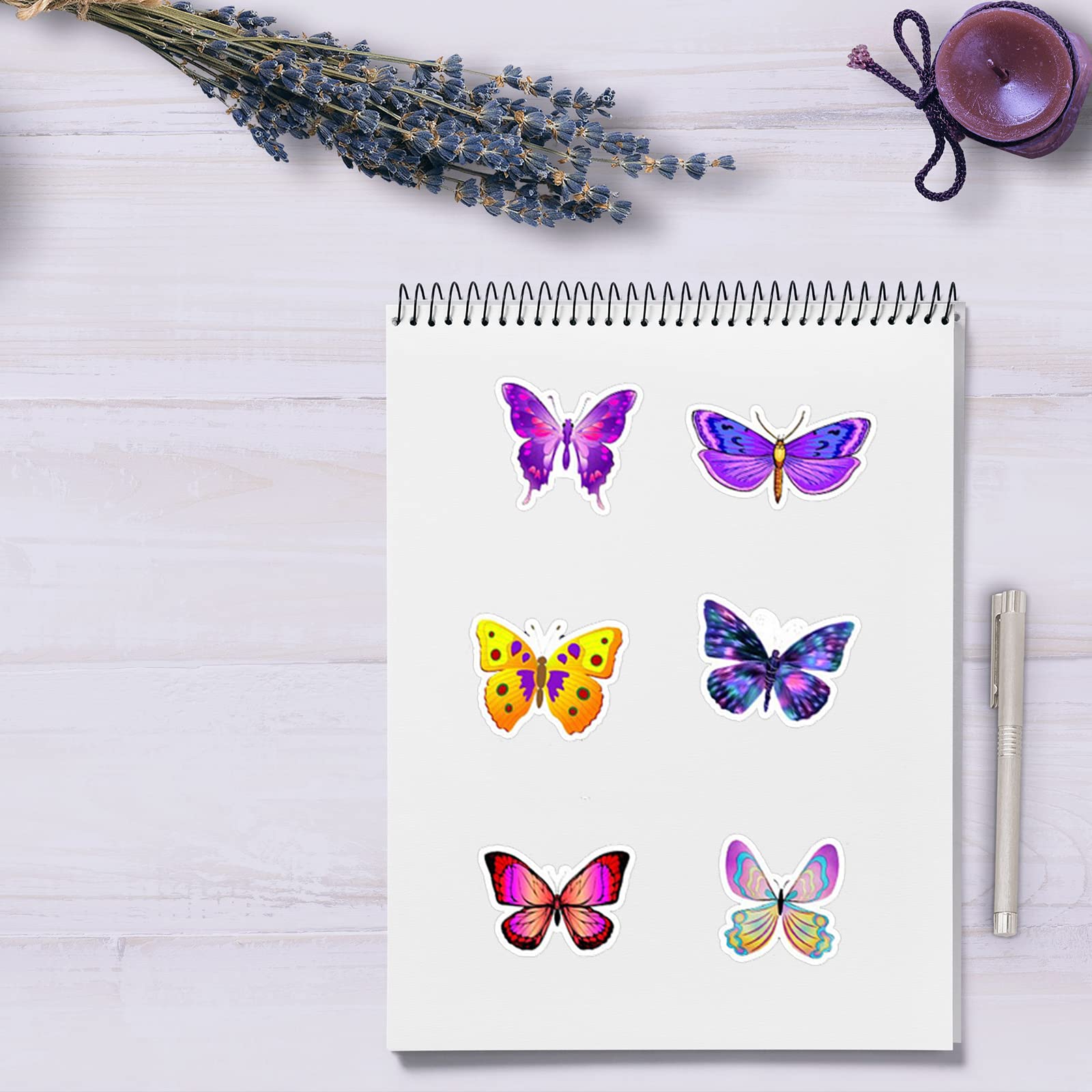 **50PCS Butterfly Stickers - Waterproof Vinyl Decals for Water Bottles, Laptops, Skateboards, Phones & Luggage - Cute DIY Stickers for Kids, Teens & Adults - Perfect for Scrapbooking, School & Travel**
