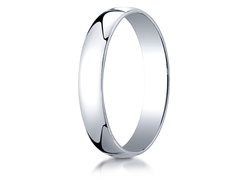 14K White Gold 4mm Dome Ring - Elegant Lightweight Jewelry for Daily Wear