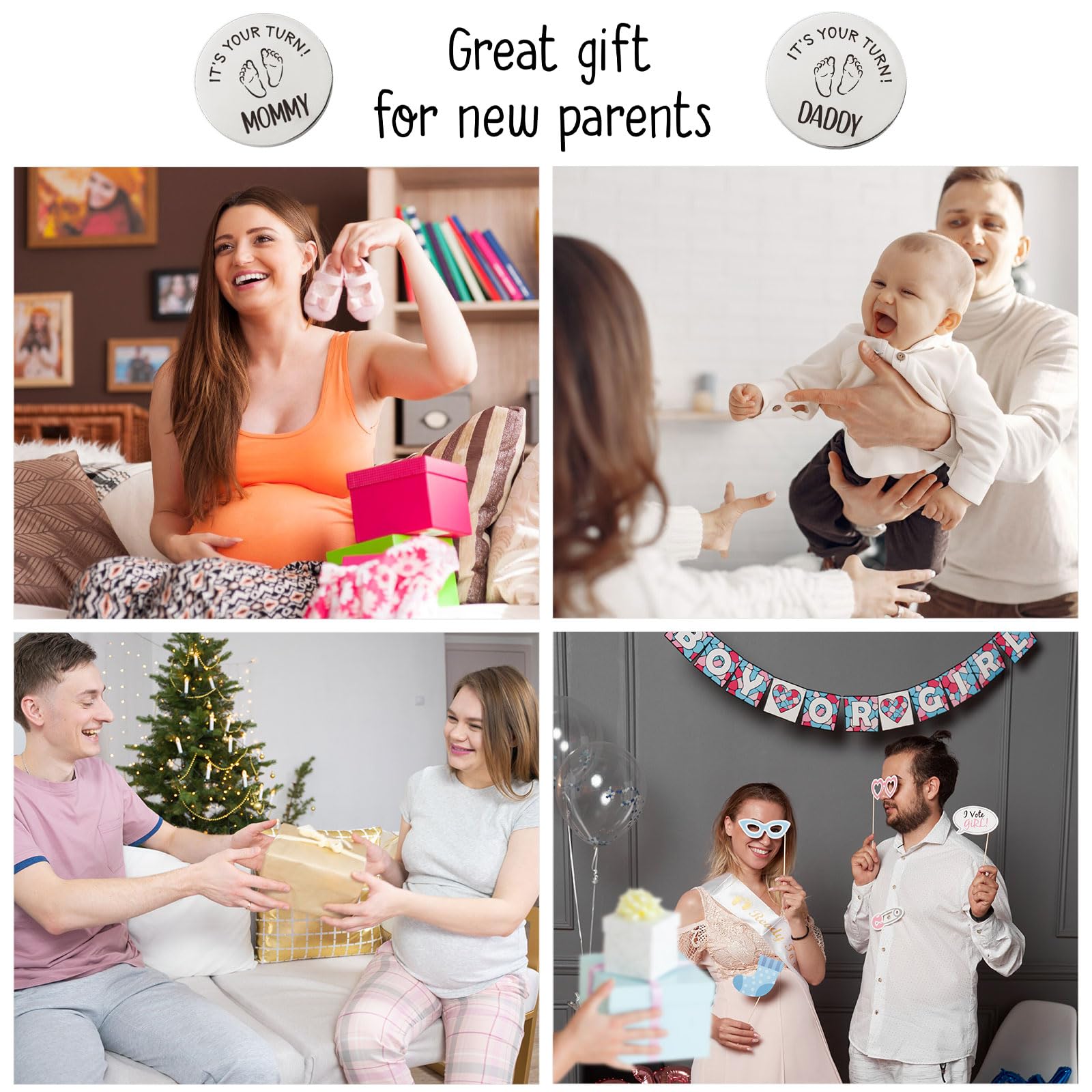 Funny New Parents Gift Set - Baby Shower Coin for Expecting Moms & First-Time Parents - Perfect Pregnancy Gift for Couples & Mom-to-Be - Great for Gender Reveals & Nursery Decor
