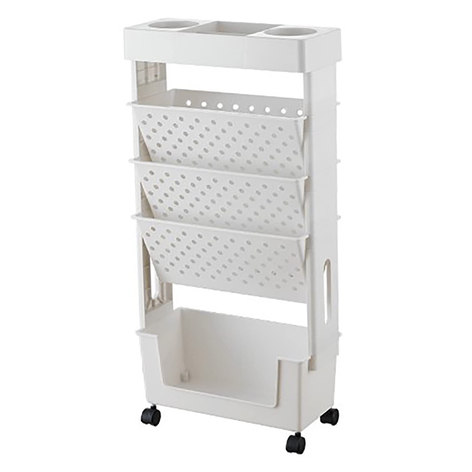 Rotating Bookshelf - Swivel Mobile Storage Shelf for Home, Office & Study Room - Space-Saving Organizer for Books, Decor & Essentials - White (Perfect for Small Spaces, Dorm Rooms & Living Areas)