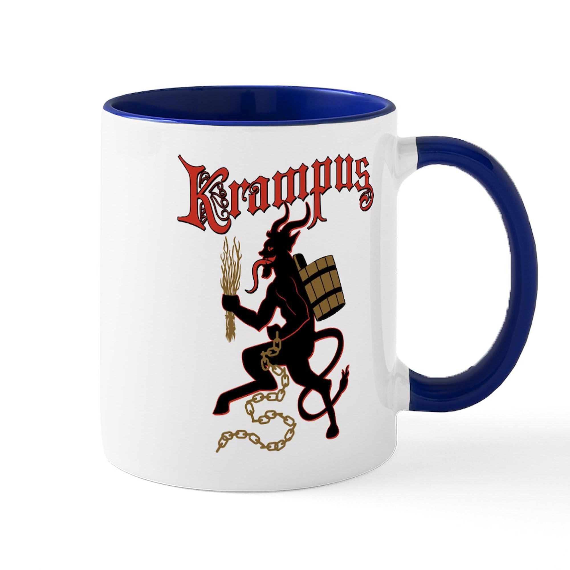 Krampus Coffee Mug 11 oz (325 ml) - Ceramic Christmas Themed Cup for Hot Drinks - Perfect for Holiday Gifts, Office Use & Cozy Winter Mornings