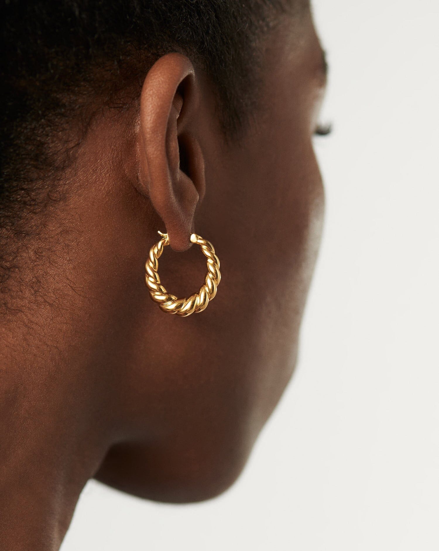 Twisted Tidal Medium Hoop Earrings - 18k Gold Plated Dangle Earrings for Women | Trendy Boho Jewelry for Everyday Wear & Special Occasions