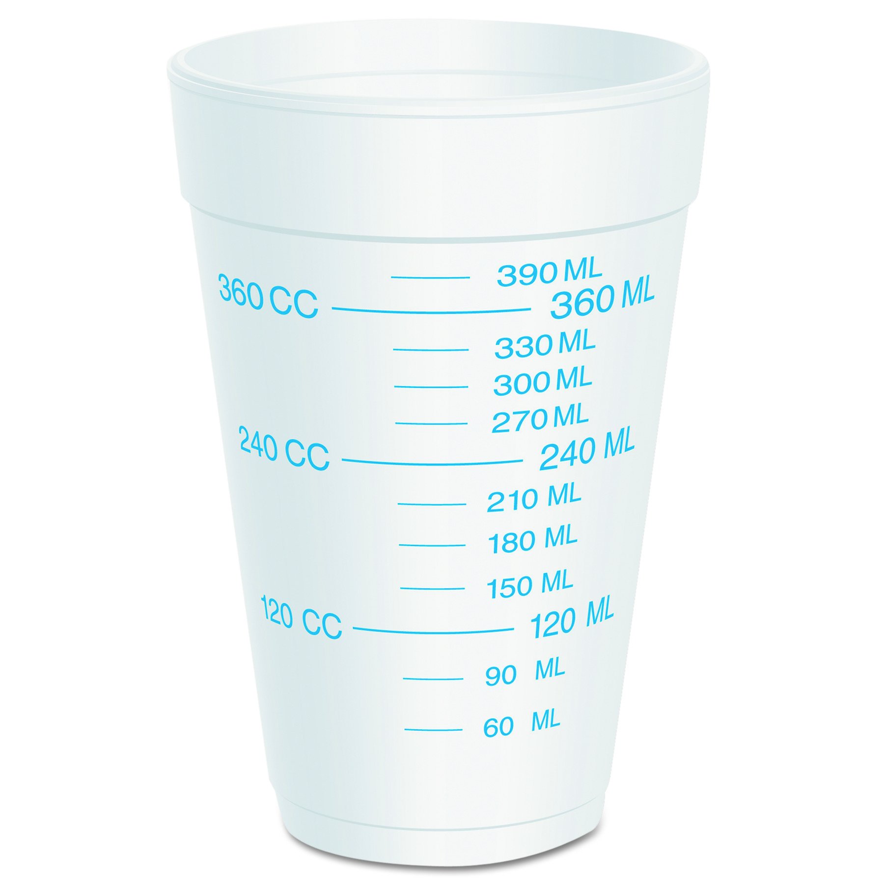 16oz Graduated Foam Cups - Case of 1000 (Dart 16J16GRAD) | Disposable Hot/Cold Drink Containers for Coffee, Tea, Parties & Food Service