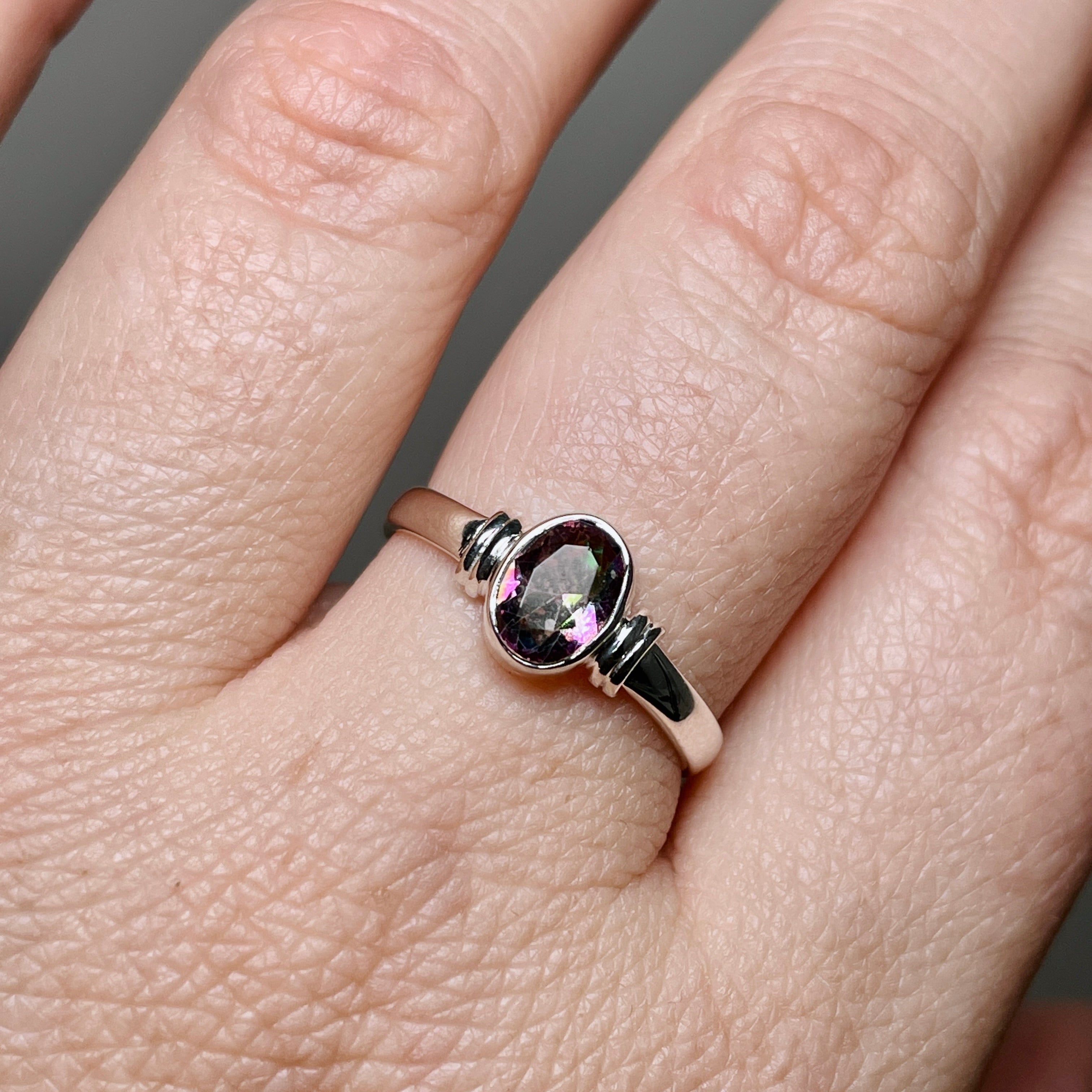 Natural Mystic Topaz Oval Faceted Gemstone in Sterling Silver Decorative Pendant R4831 - Perfect for Jewelry Making, Gift Giving & Special Occasions