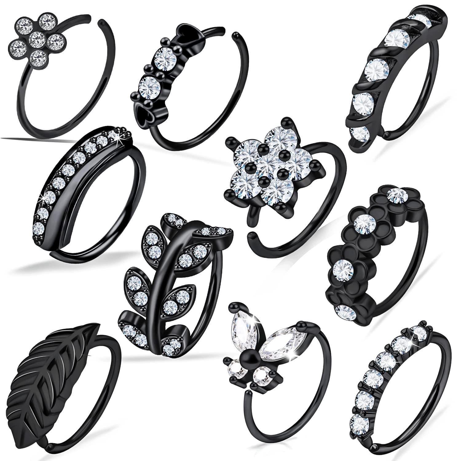 Stylish Tkzndnm Nose Hoop Rings for Women - Gold & Silver Nose Piercing Jewelry - Perfect for Everyday Wear, Parties & Special Occasions