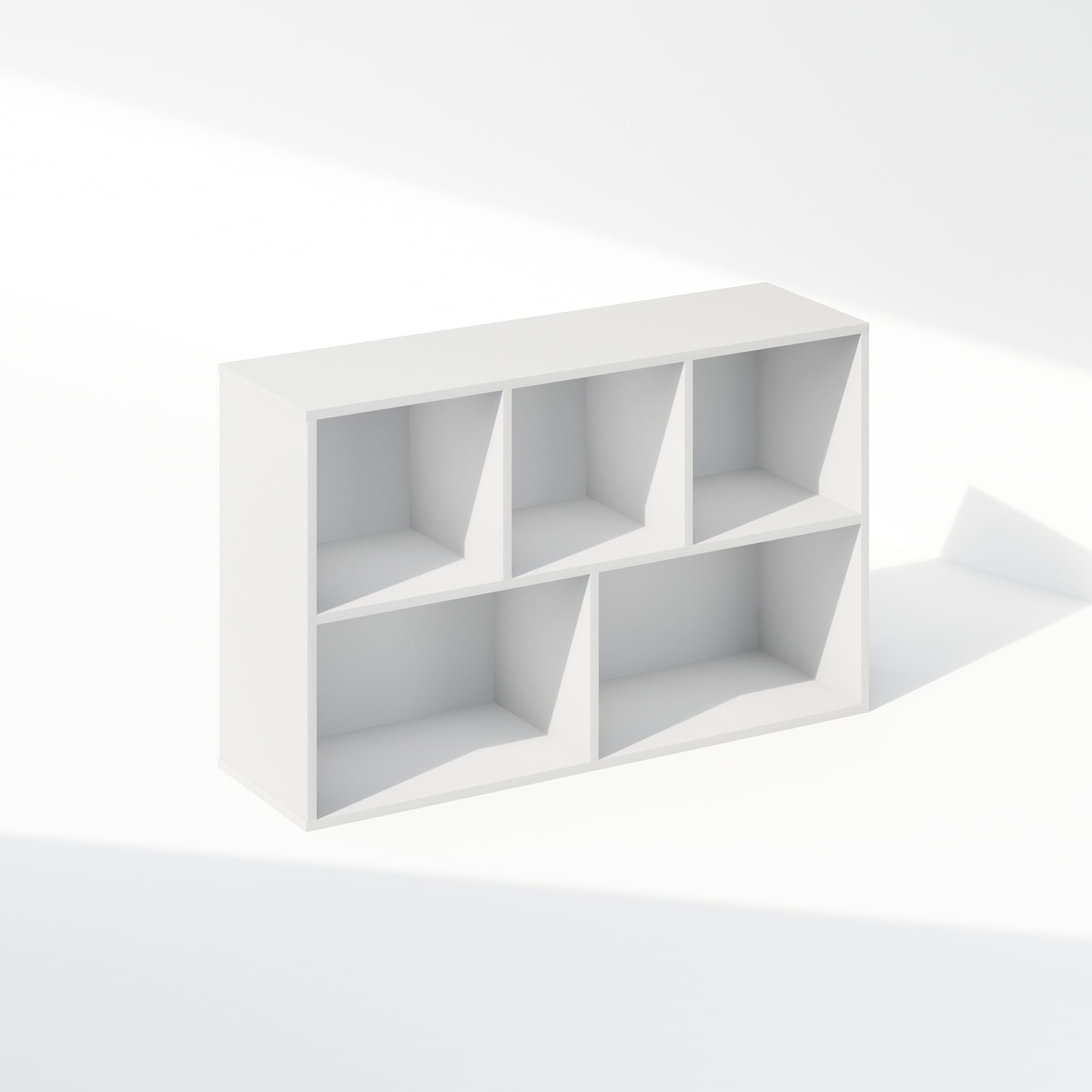 Furinno Reed 5-Cube Open Shelf Organizer - White Storage Unit for Closet, Bedroom & Office - Perfect for Clothes, Books & Home Decor Organization