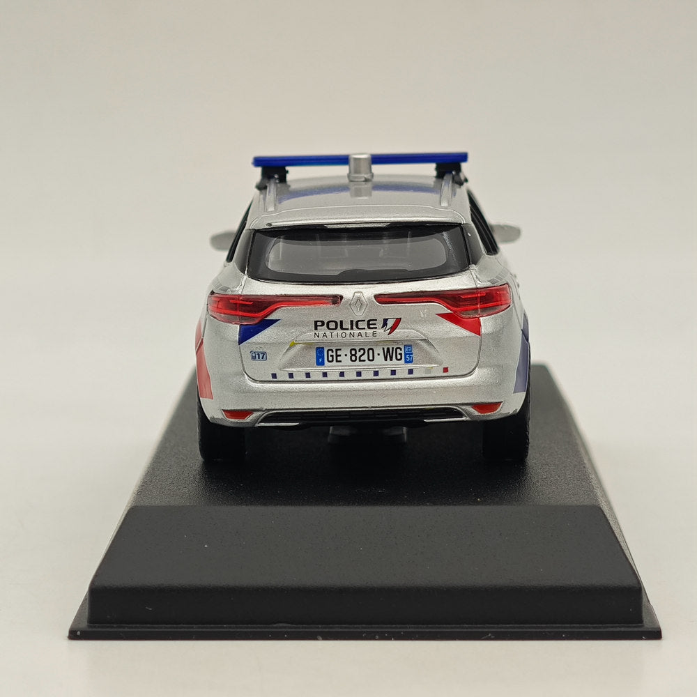 1/43 Scale Norev Renault Megane Estate 2022 Police Nationale Silver Diecast Car Model - Collectible Miniature Vehicle for Display, Gift & Police Car Enthusiasts