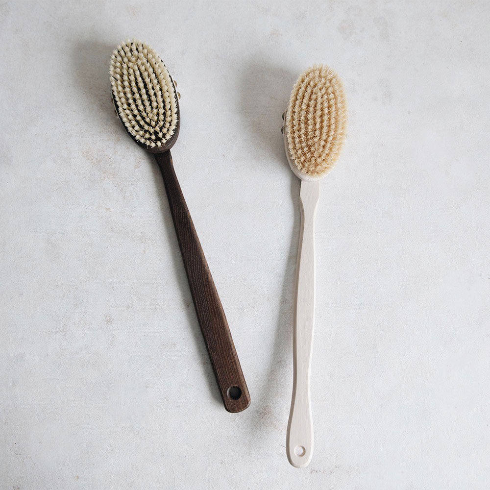 Exfoliating Bath Brush with Removable Head - Long Handle Back Scrubber for Shower & Spa - Perfect for Deep Cleansing & Skin Care