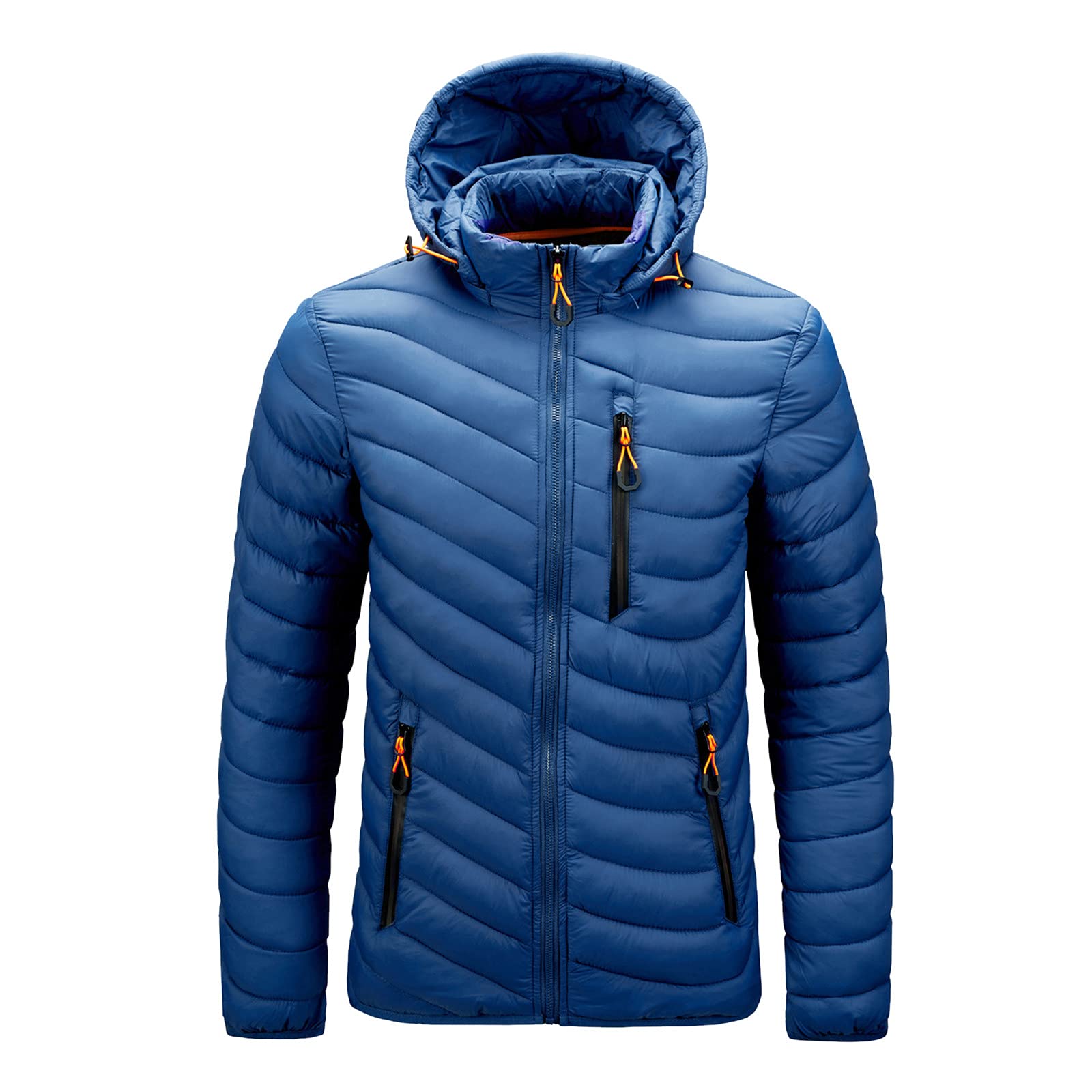Men's Plus Size Casual Parka Coat with Detachable Hood, Zipper Pockets & Long Sleeves - Warm Winter Jacket for Outdoor Activities, Hiking & Daily Wear