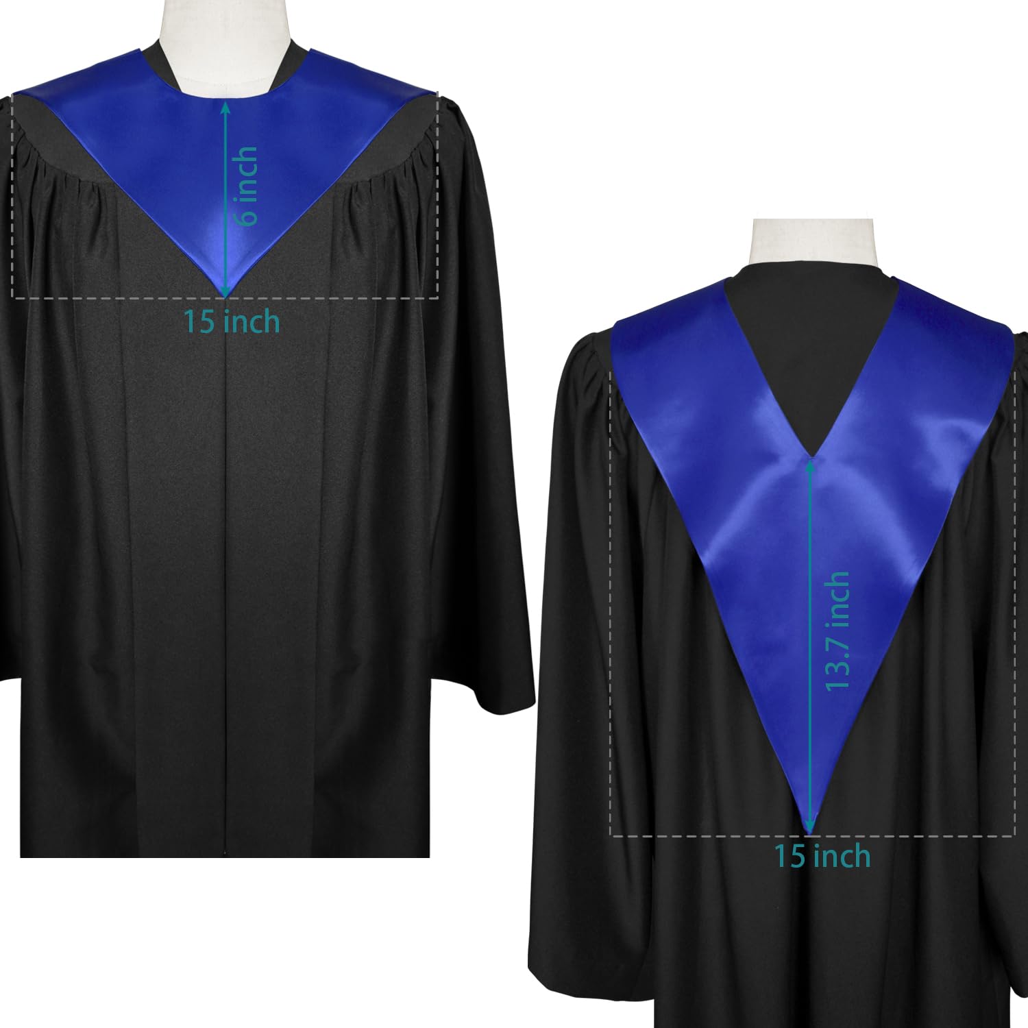 Endea Premium Graduation Stole for Adults - Solid Color Unisex V-Shaped Stole - Perfect for Graduation Ceremonies, Commencements & Academic Events