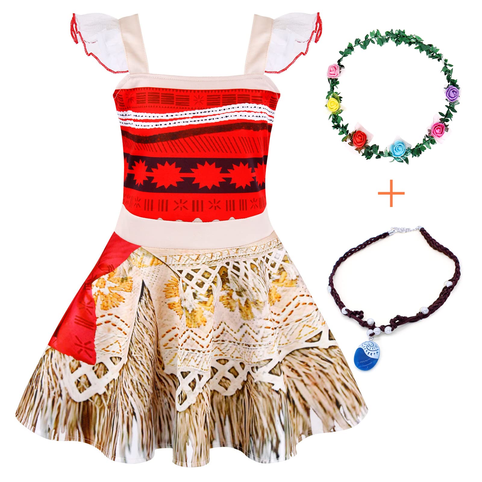 AMZBarley Girls Halloween Princess Costume Dress - Lace Sleeveless Christmas Party Outfit with Accessories | Cosplay, Dress Up & Holiday Celebration