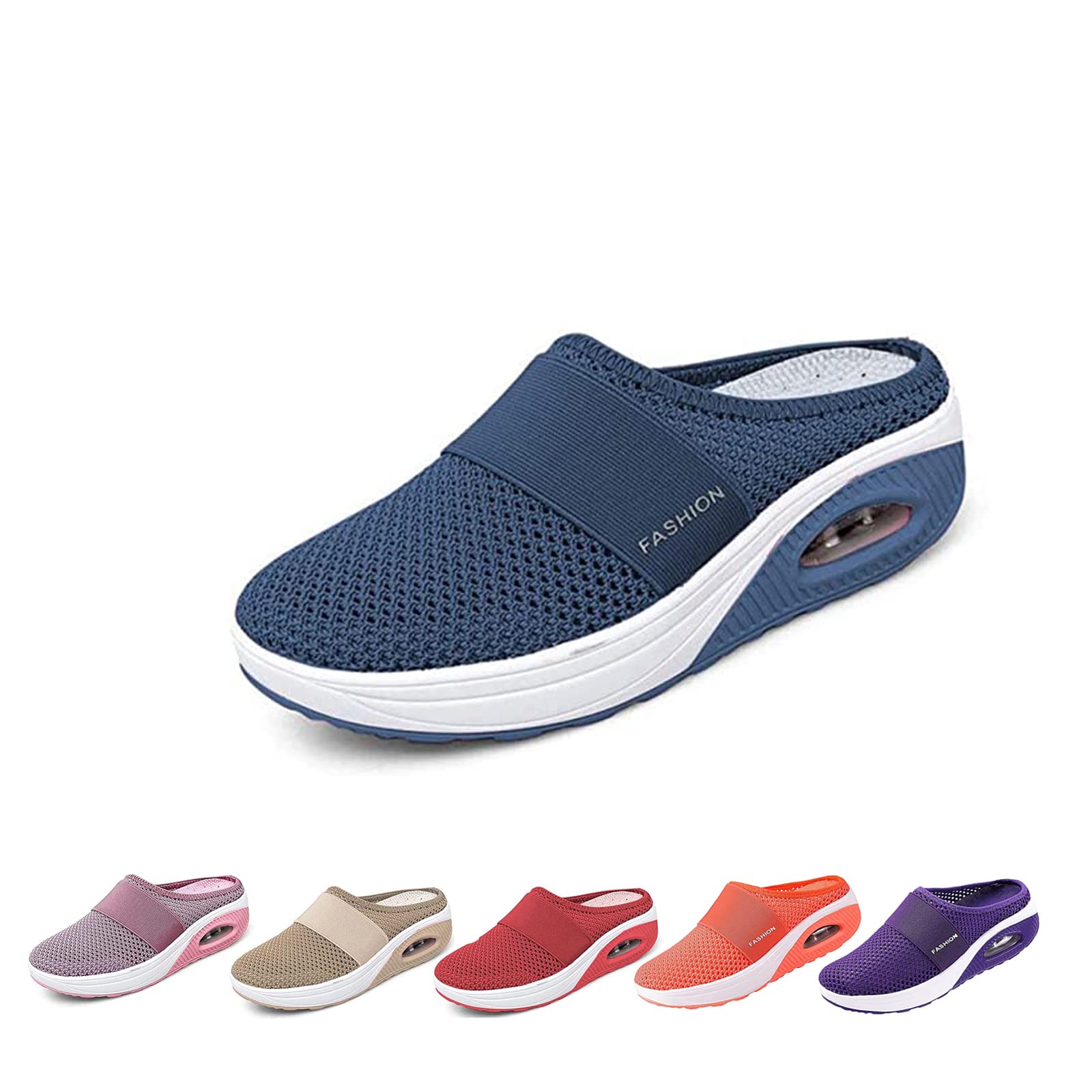Breathable Air Cushion Slip-On Orthopedic Walking Shoes for Women - Diabetic Comfort Loafers with Arch Support for Work, Travel & Daily Wear