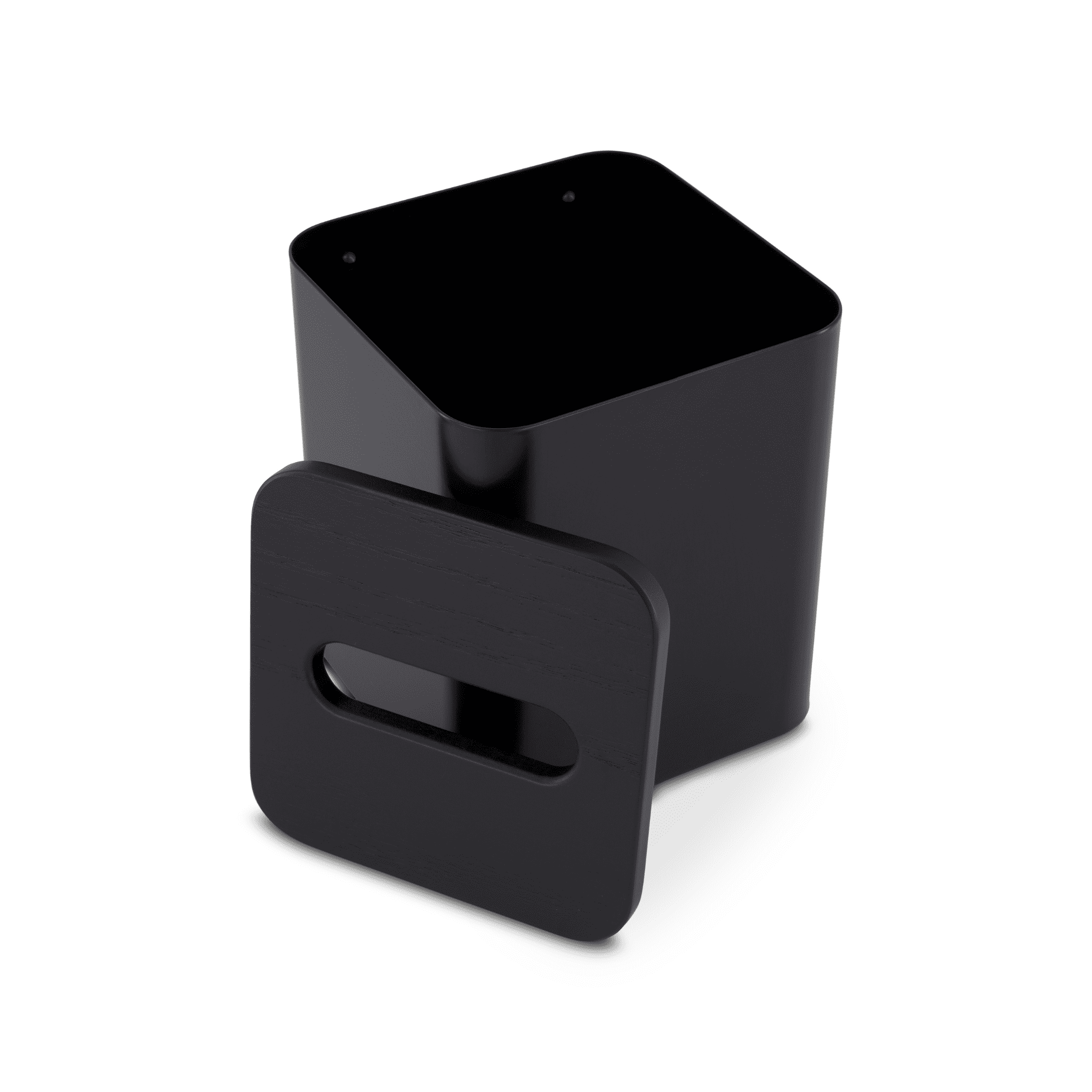 DESIGNSTUFF Square Tissue Box Cover - Modern Black Tissue Holder for Home, Office & Bathroom Decor - Stylish & Durable Paper Dispenser for Living Room, Bedroom or Guest Room