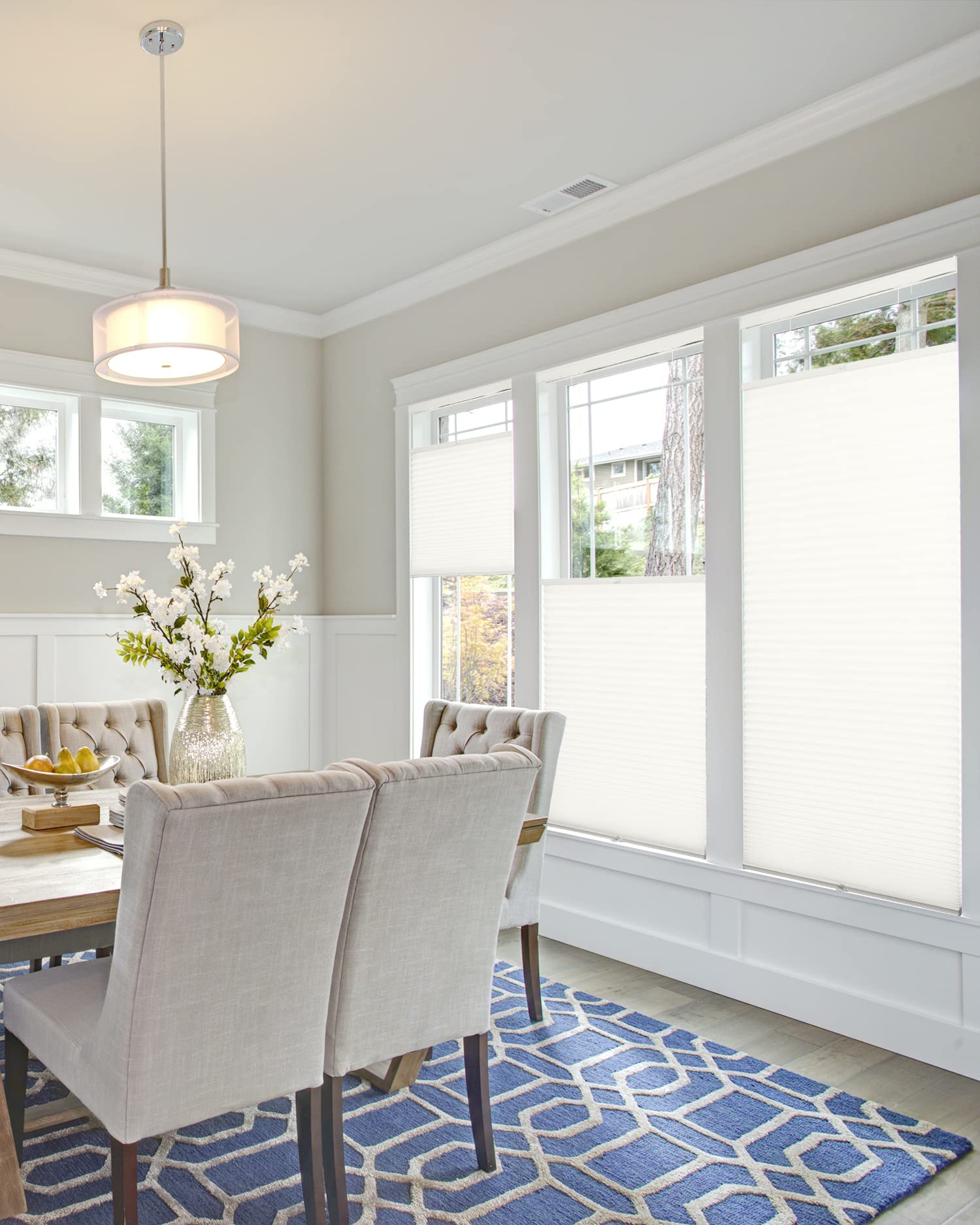 CHICOLOGY Top Down Bottom Up Cellular Shades - Light Filtering Window Blinds for Home & Office, Neutral White, 28.75