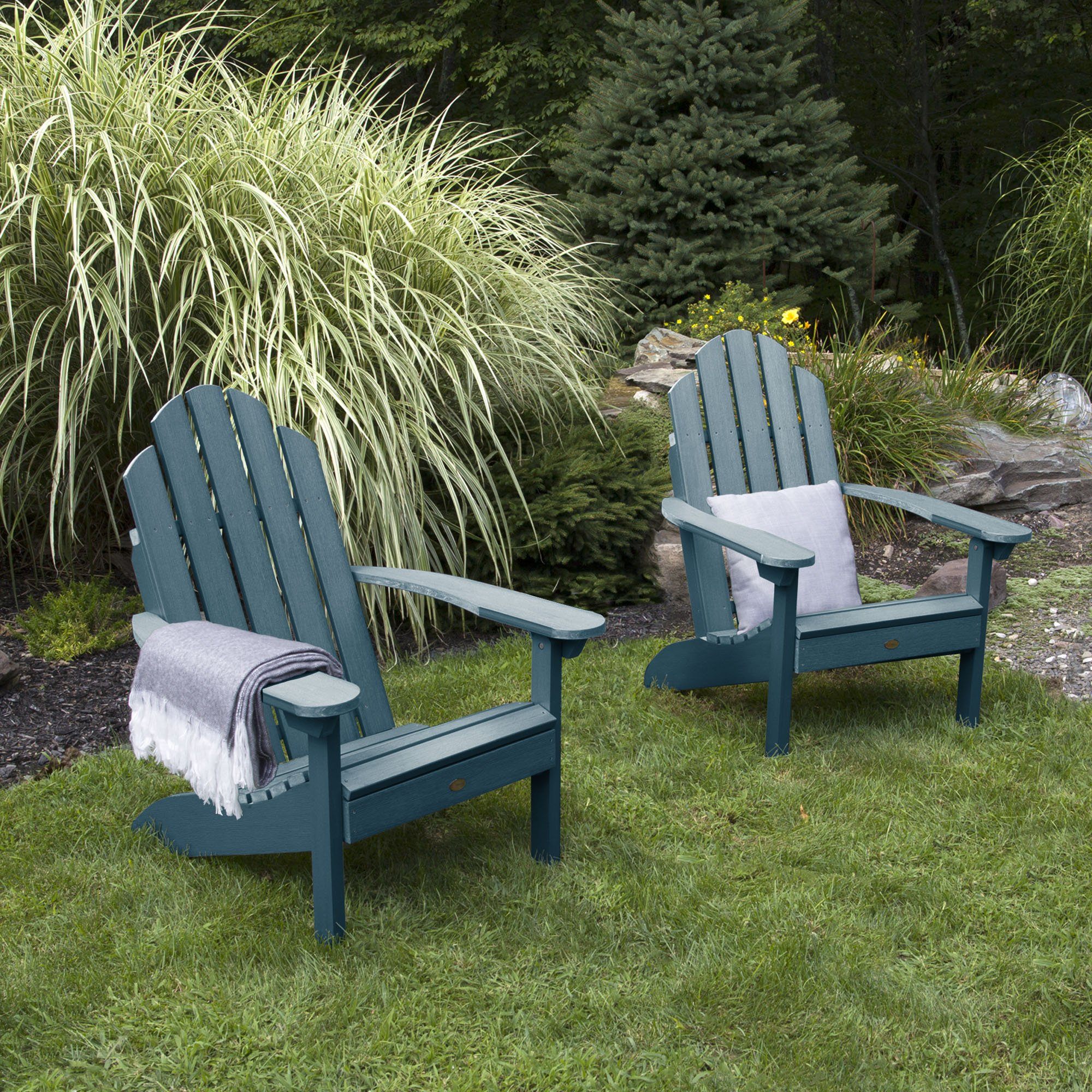 Premium Set of 2 Classic Westport Adirondack Chairs - Durable Outdoor Patio Furniture for Garden, Poolside & Backyard Relaxation