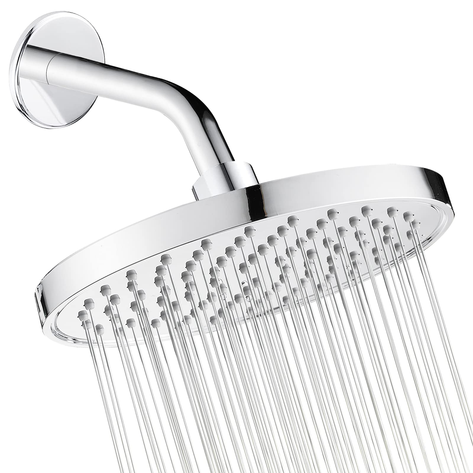 HBGEWO 8 Inch High Pressure Rain Shower Head - Stainless Steel Square Rainfall Showerhead with Chrome Finish for Spa-Like Bathing Experience | Perfect for Master Bathroom, Guest Bath & Luxury Hotels