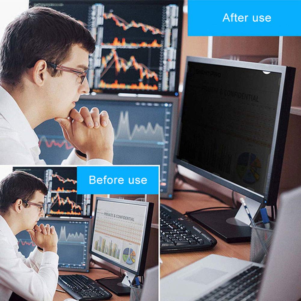 27in Removable Computer Privacy Screen - Anti-Glare Anti-Scratch Film Protector for Monitors (612.6356mm) | High Clarity, Easy On/Off Hanging Frame | Protects Confidential Data | Perfect for Office, Home & Public Workspaces