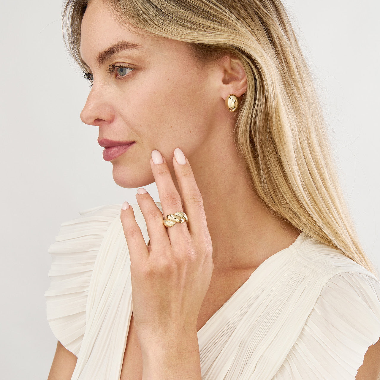 14K Yellow Gold Textured & Polished Twisted Ring for Women - Elegant Stackable Band Jewelry Gift for Anniversary, Valentine's Day & Special Occasions