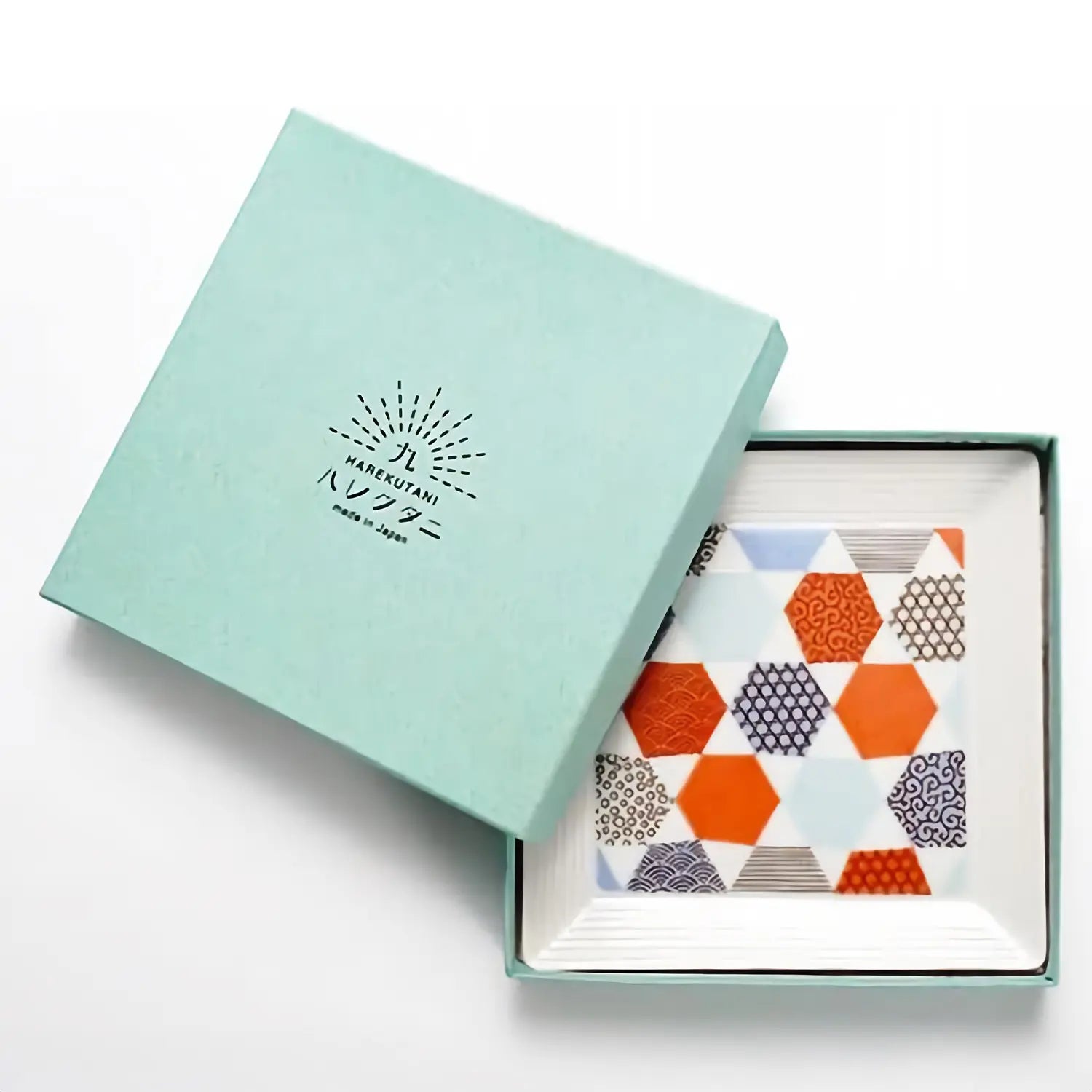 Harekutani Kissho Porcelain Hexagonal Plate - Japanese Handcrafted Ceramic Dish for Sushi, Desserts & Home Decor