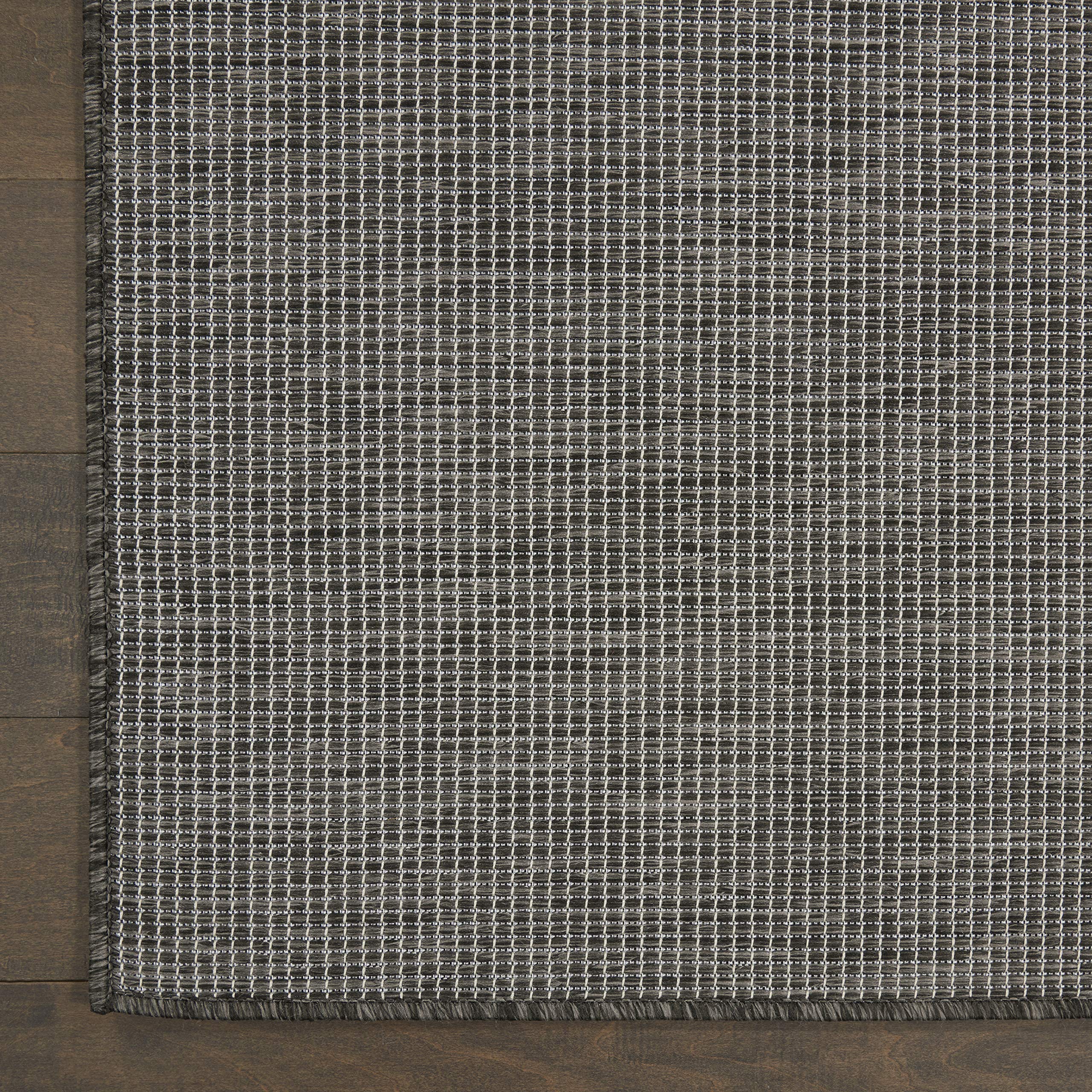 Nourison Positano 10' x 14' Indoor Outdoor Area Rug - Charcoal Gray, Easy Clean, Non-Shedding, Stain Resistant | Perfect for Living Room, Bedroom, Dining Room, Backyard, Deck & Patio (10x14)