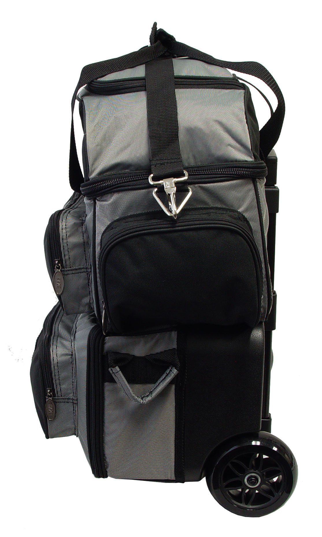 4 Ball Double Deck Bowling Roller Bag - Heavy Duty Bowling Ball Carrier with Wheels for Easy Transport - Perfect for League Play & Tournament Travel
