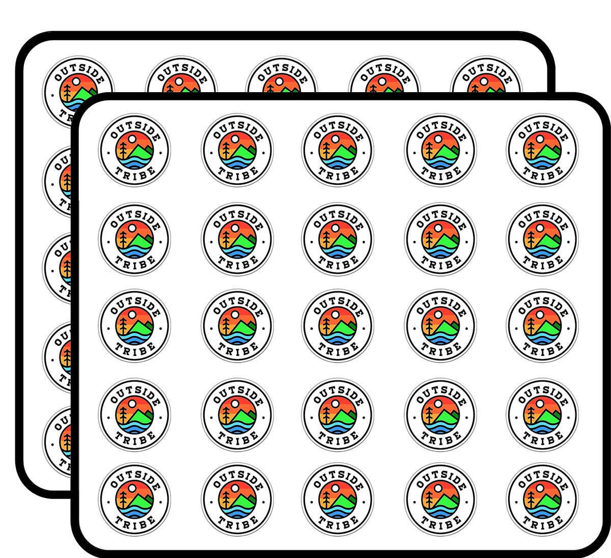 Outside Tribe Vinyl Stickers 1 Inch Each - 50 Pack Durable Waterproof Decals for Laptop, Car, Phone, Water Bottle & Notebook - Perfect for DIY Crafts, Personalization & Gift Giving