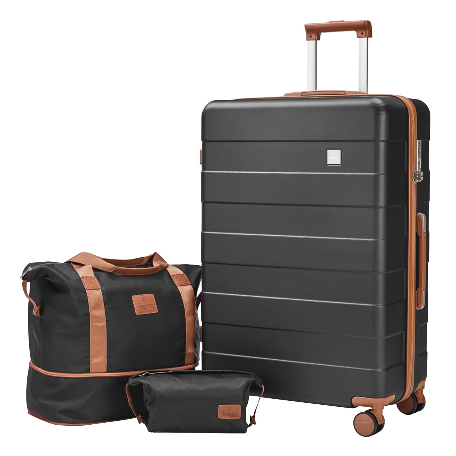 imiomo 28 Inch Large Hardside Luggage Set with Spinner Wheels - 3-Piece Lightweight TSA Lock Suitcase for Travel (28